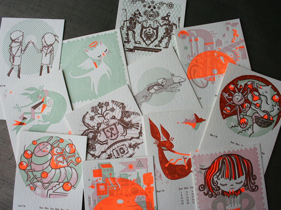 SOF 2010 letterpress calendar (month pages) SOF 2010 letterpress calendar (month pages)